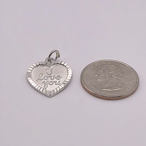 925 Sterling Silver, I Love You Heart Charm